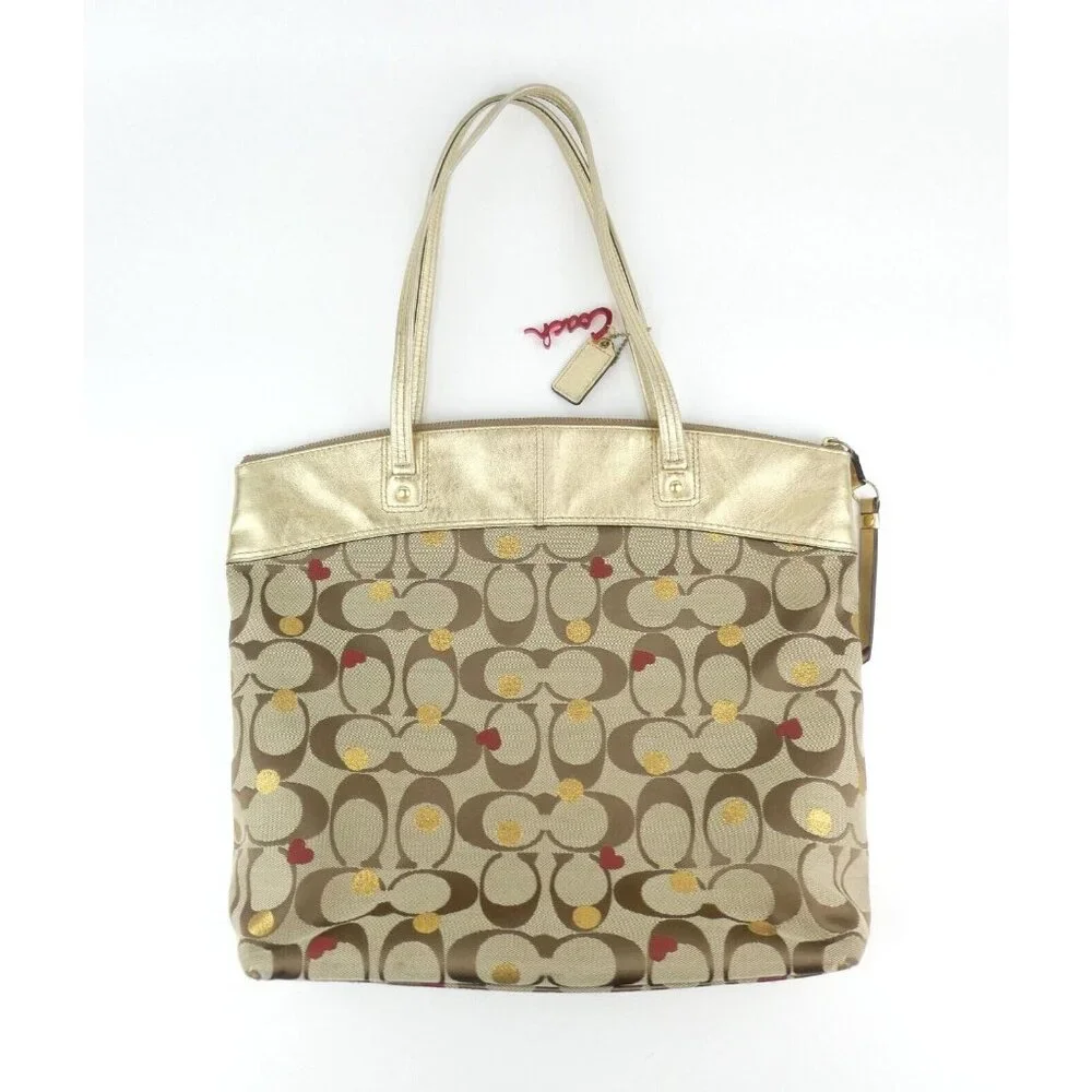 Coach Laura Signature Khaki Secret Admirer Tote F18870